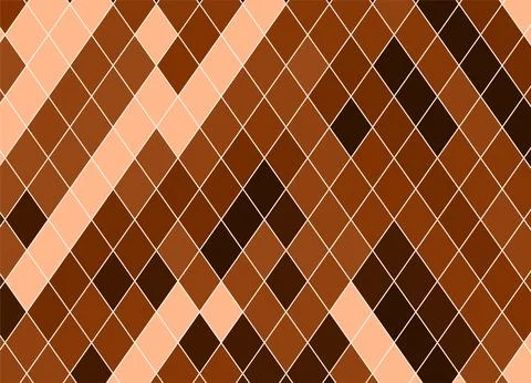 Argyle Brown Geometric Pattern Background With Diagonal Diamond Tiles and R.. Stock Illustration