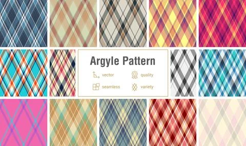 Argyle bundle designed for British casual fashion and lumberjack-inspired clo Stockillustratie