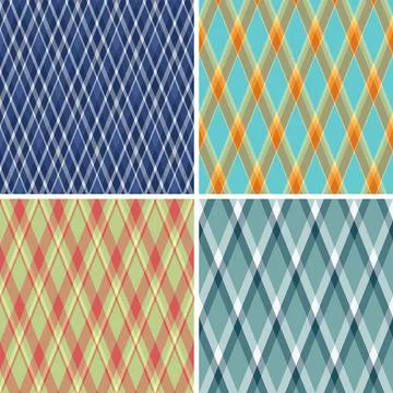 Argyle bundle for holiday table runners. Seamles diamonds textures add warmth 스톡 일러스트