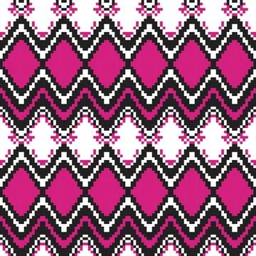 Argyle Chevron Christmas Tree Knitting seamless pattern design in fuchsia Stock Illustration