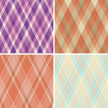 Argyle collection ideal for diary kits. Coordinated diamonds repeats create c Stock Illustration