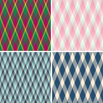 Argyle collection reflecting American pride and traditional patterns. Seamles Stock Illustration