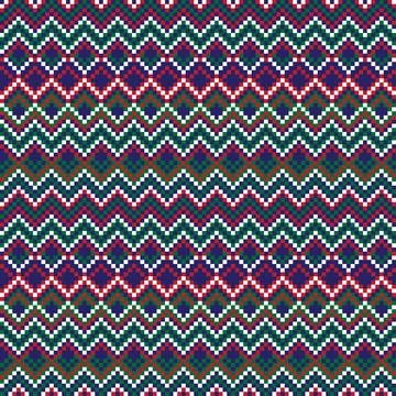 Argyle Fair Isle Seamless Pattern Design Stock Illustration