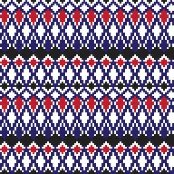 Argyle Fair Isle Seamless Pattern Design Stock Illustration