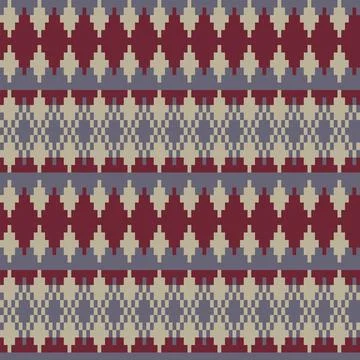 Argyle Fair Isle Seamless Pattern Design Stock Illustration
