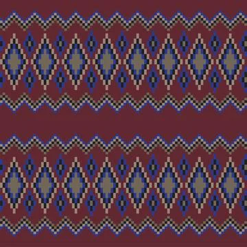 Argyle Fair Isle Seamless Pattern Design Stock Illustration