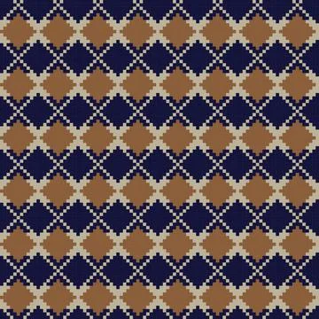 Argyle Fair Isle Seamless Pattern Design Stock Illustration