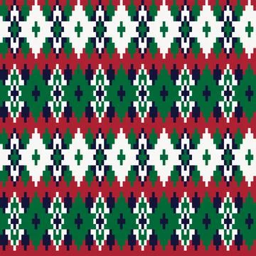 Argyle Fair Isle Seamless Pattern Design Stock Illustration