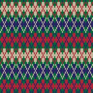 Argyle Fair Isle Seamless Pattern Design Stock Illustration