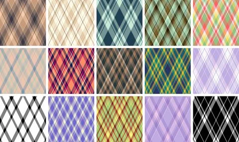 Argyle pack designed for licensing projects. Market ready diamonds styles sui Stock Illustration