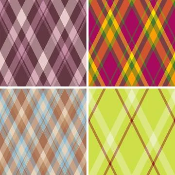 Argyle pack perfect for British outdoor-inspired fashion. Vector patterns enh 스톡 일러스트