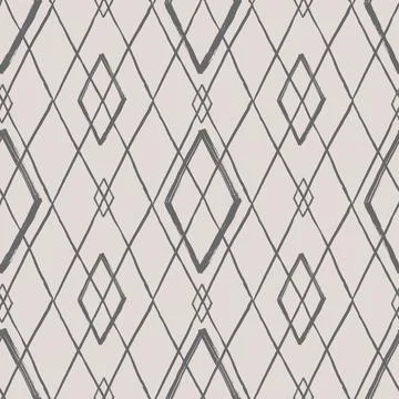 Argyle pattern from brush strokes. Vector diamond background. Seamless ornament Stock Illustration