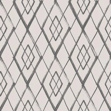 Argyle pattern from brush strokes. Vector diamond background. Seamless ornament Stock Illustration