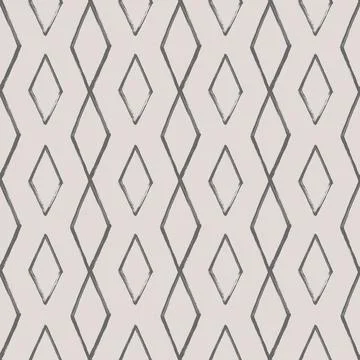 Argyle pattern from brush strokes. Vector diamond background. Seamless ornament Stock Illustration