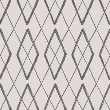 Argyle pattern from brush strokes. Vector diamond background. Seamless ornament Stock Illustration