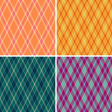 Argyle pattern pack for online marketplaces. Multi style diamonds set increas Stockillustratie