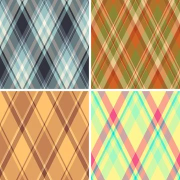 Argyle pattern pack tailored for female wardrobe design. Coordinated diamonds Stock Illustration