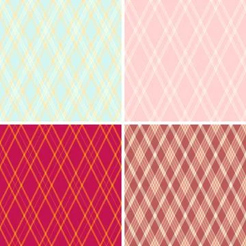 Argyle pattern set created for atelier fashion and exclusive sewing projects. Illustrazione stock