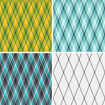 Argyle pattern set for modern womens shirts. Perfect for office, casual, or l Stock Illustration