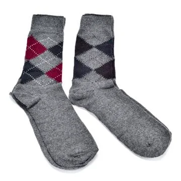 Argyle patterned socks Stock Photos