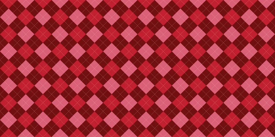 Argyle plaid seamless pattern red and pink background graphic illustration... Stock Illustration
