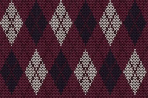 Argyle print. Seamless knitted pattern with rhombuses Stock Illustration