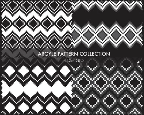 Argyle Seamless Pattern Collection Illustrazione stock