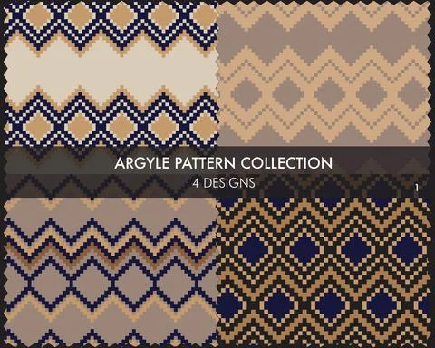 Argyle Seamless Pattern Collection Stock Illustration