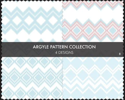 Argyle Seamless Pattern Collection Illustrazione stock