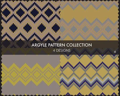 Argyle Seamless Pattern Collection Stock Illustration