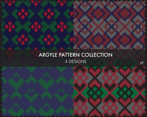 Argyle Seamless Pattern Collection Stock Illustration