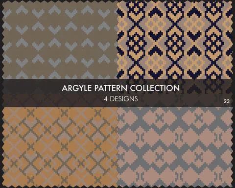 Argyle Seamless Pattern Collection Illustrazione stock