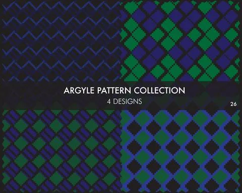 Argyle Seamless Pattern Collection Stock Illustration