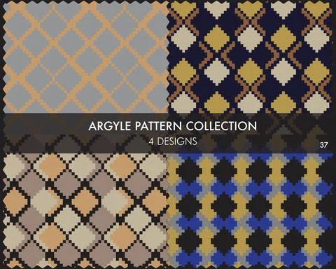 Argyle Seamless Pattern Collection Stockillustratie