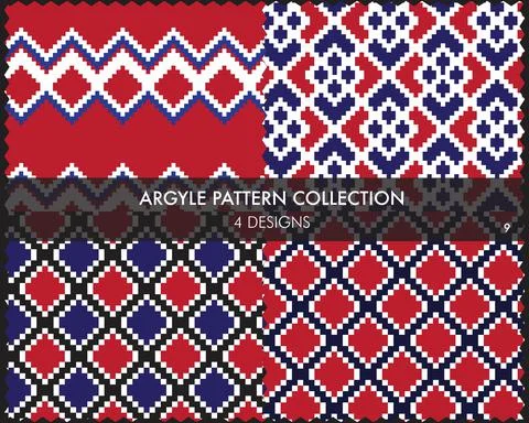 Argyle Seamless Pattern Collection Illustrazione stock