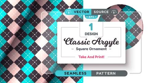 Argyle Seamless Pattern, Fabric Texture Background, Textile Wallpaper 스톡 일러스트