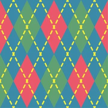 Argyle seamless pattern. Geometric vector rhombus ornament Stock Illustration