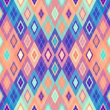 Argyle seamless vector pattern background. Pattern of a rhombuses. Illustrazione stock