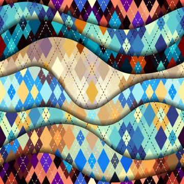 Argyle seamless vector pattern background. Pattern of a rhombuses. Illustrazione stock