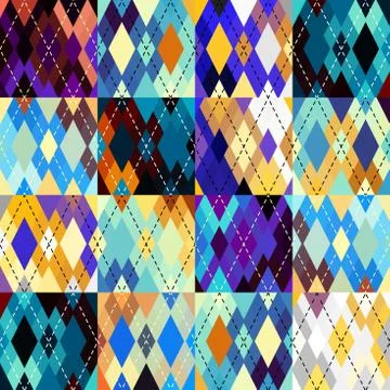 Argyle seamless vector pattern background. Pattern of a rhombuses. 스톡 일러스트