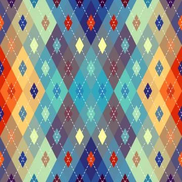 Argyle seamless vector pattern background. Pattern of a rhombuses. Illustrazione stock