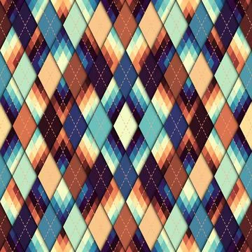 Argyle seamless vector pattern background. Pattern of a rhombuses. Stock Illustration