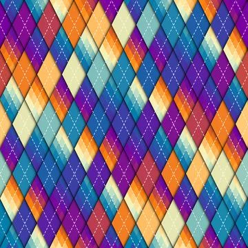 Argyle seamless vector pattern background. Pattern of a rhombuses. Illustrazione stock