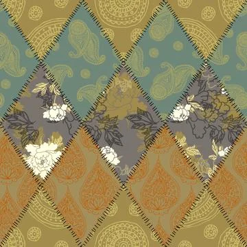 Argyle seamless vector pattern background. Pattern of a rhombuses. Patchwork Stock Illustration