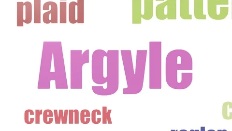 Argyle Tag Cloud Animated Isolated Stock Footage 107243469