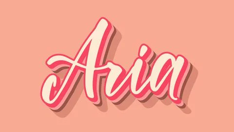 Aria Name Vector Retro Strawberry Chocolate Stock Illustration