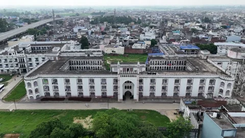 An arial 4k footage Darul Uloom univercity of Deoband, Saharanpur Stock Footage 313890937