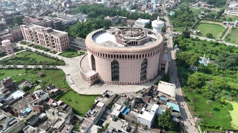 An arial 4k footage of Library building at Darul Uloom Deoband, Saharanpur Stock Footage 313890530