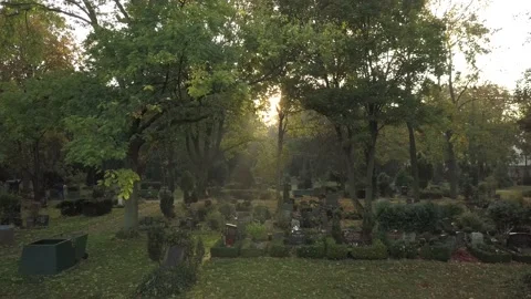 Arial   - Cemetery at Bernauer Strasse Berlin - Berlin Wall 動画素材 221762284