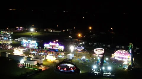 Arial circling the fairgrounds Stock Footage 112147920